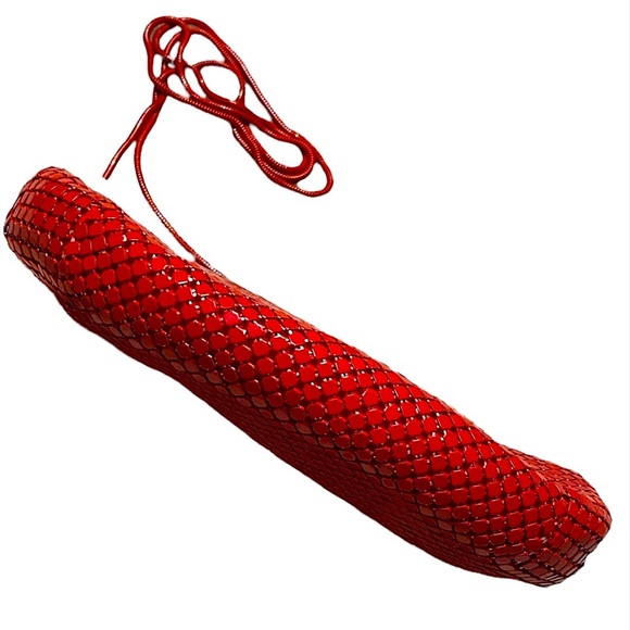 Vintage 70s Exotic Red Mesh Evening Bag - Picture 7 of 9